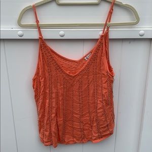 Free People Bedazzled Coral Tank Top